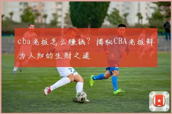 cba老板怎么赚钱?揭秘CBA老板鲜为人知的生财之道